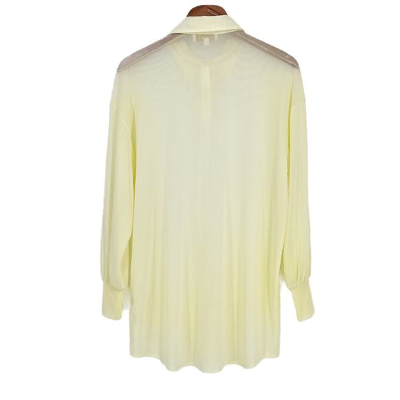 Meshki Sheer Mesh Oversized Button Down Shirt Swim Coverup/Going Out Top size XS - Picture 5 of 9